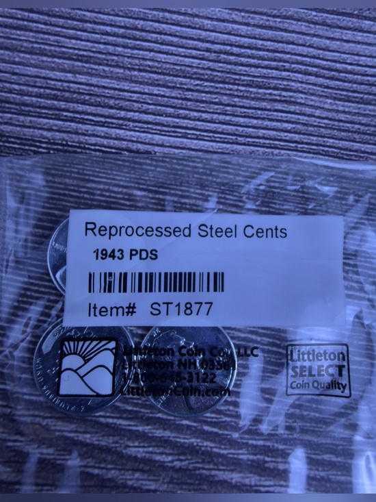 Littleton Coin Co Other - 1943 P D S Reprocessed Steel Cents Set Littleton Sealed WWII 3 Coins